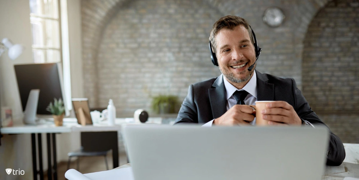 Employee using remote control feature at home working hybrid