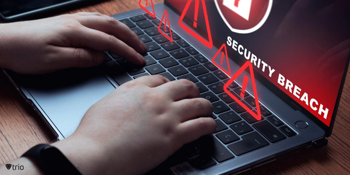 Sicherheitslücke auf einem Laptop-Bildschirm