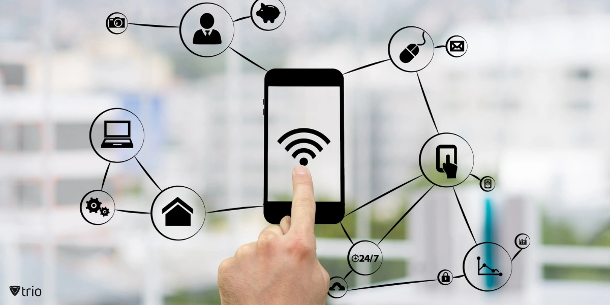 Ein abstraktes Bild, das zeigt, wie Over-the-Air-Update-Technologie funktioniert
