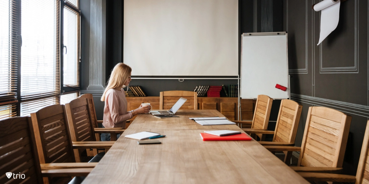 A conference room using natural light.