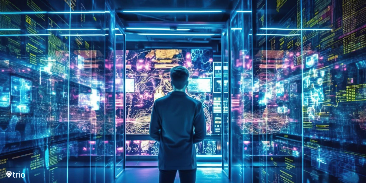 Image of an IT admin standing in the server room of a company that benefits from the best practices for remote server access