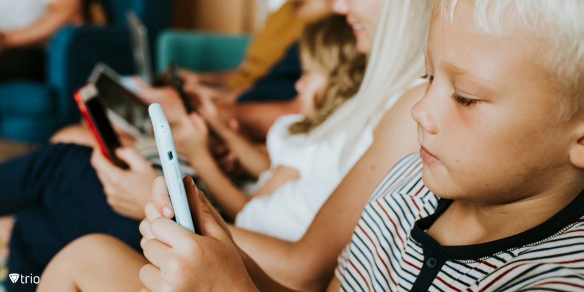 Children using phones