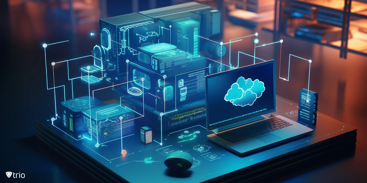 Abstraktes Bild eines Cloud-Asset-Management-Ökosystems