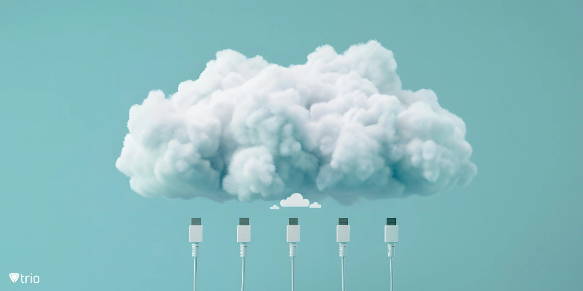 Drähte, die mit einer Cloud verbunden sind