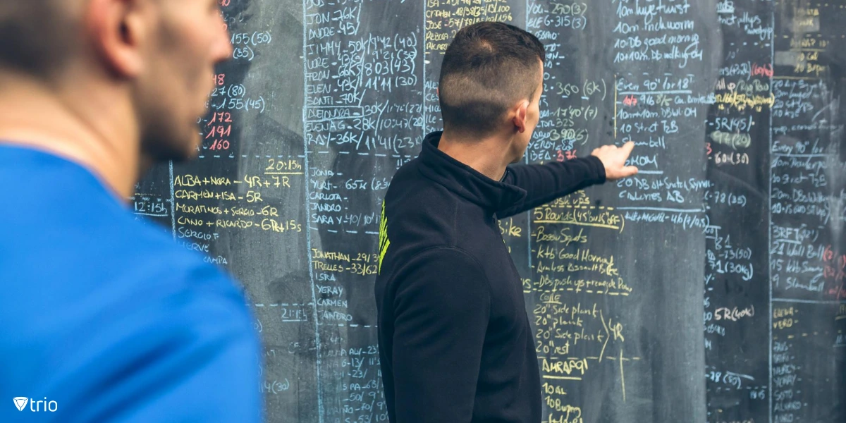 An IT manager pointing our codes on a board trying to detect and mitigate the XZ Util Backdoor threat