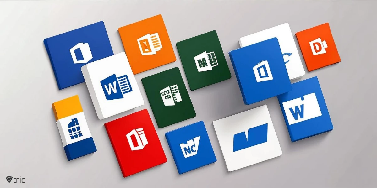 Ein Array von Symbolen für Microsoft 365-Tools