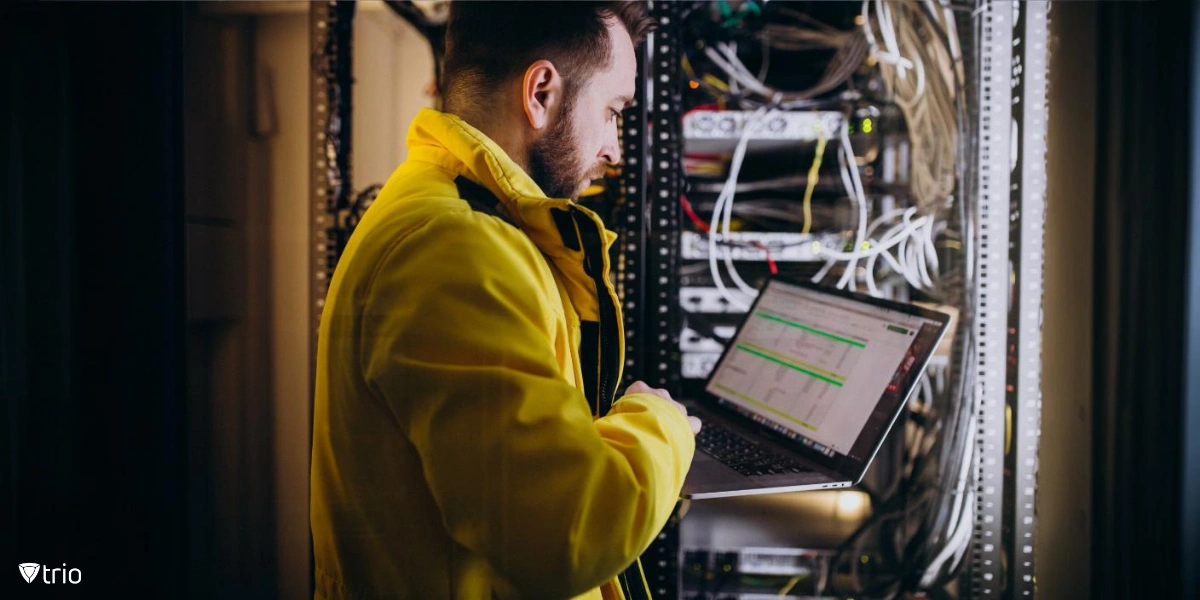 Engineer doing network management