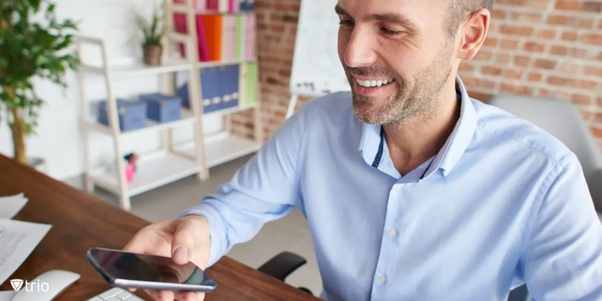 An IT admin content with the options that Trio presents in mobile device management.