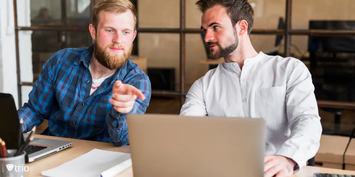 An employee who has lost access to his data asking the IT admin for the recovery key